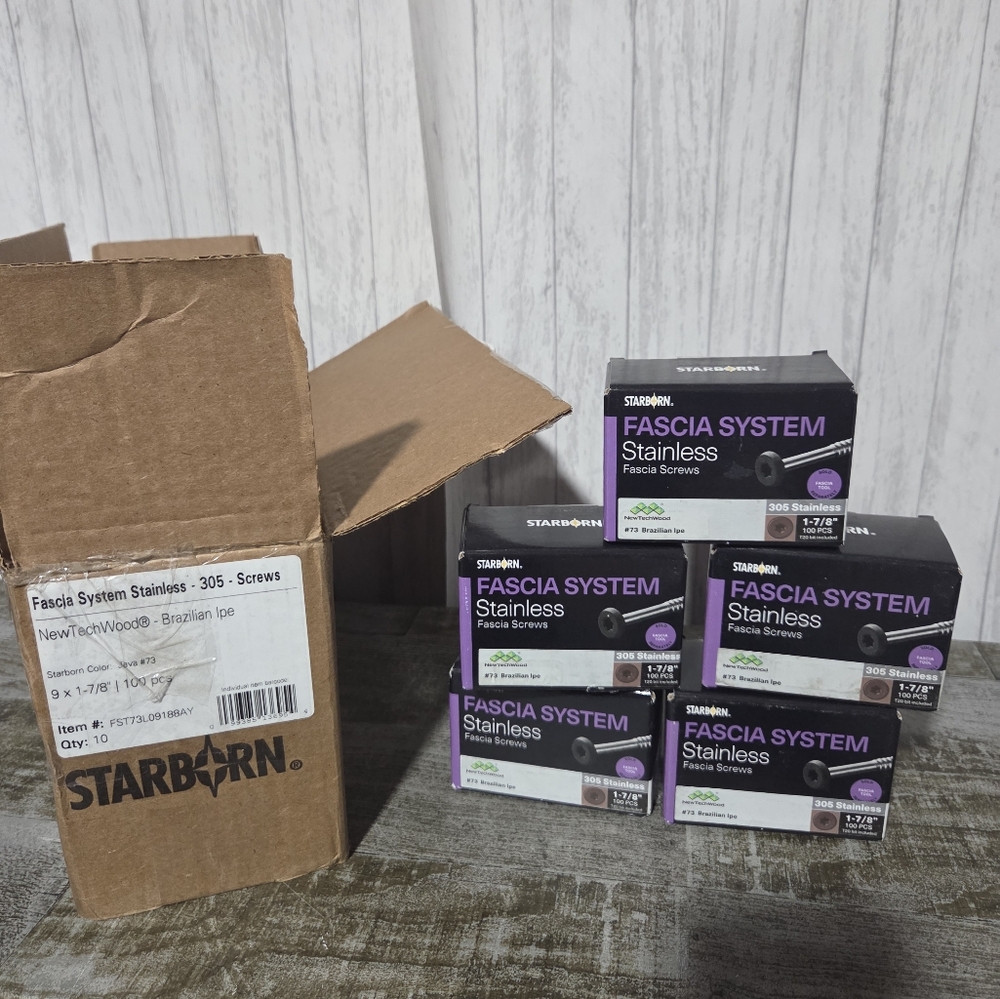 5 Starborn Fascia System 1-7/8" 305 Stainless Screws BRAZILIAN IPE #73 100/box